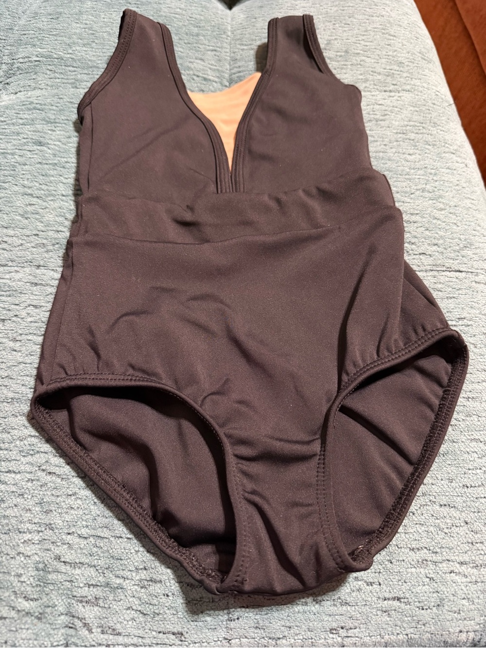 Tiger Friday Girls Black Dance Leotard with Nude Lining - Child Large